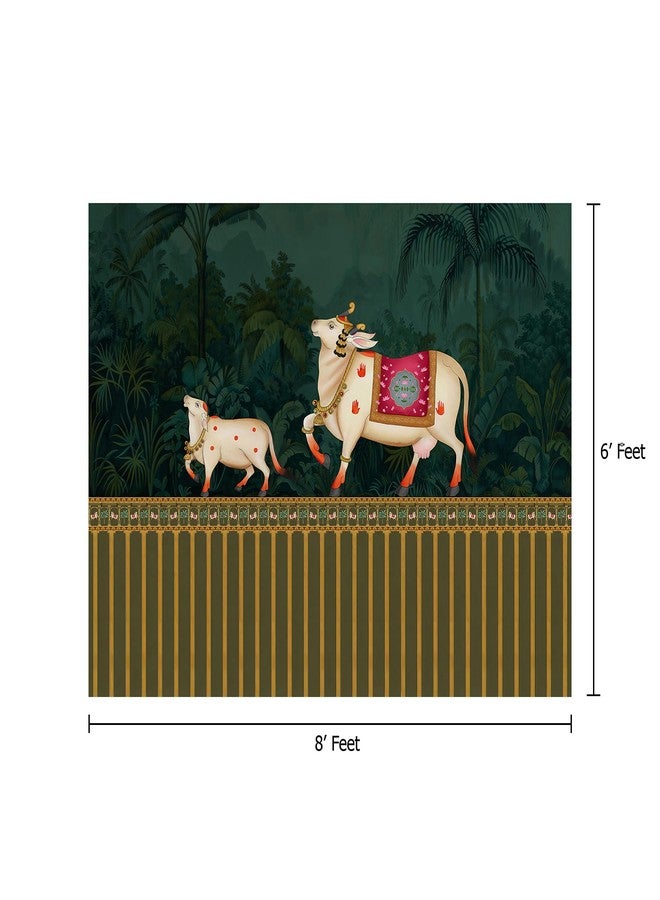 999STORE Green Pichwai Classic Art Wall Décor Indian Wallpaper Wallpaper for Walls Bedroom (Non8X60457) - Image 5